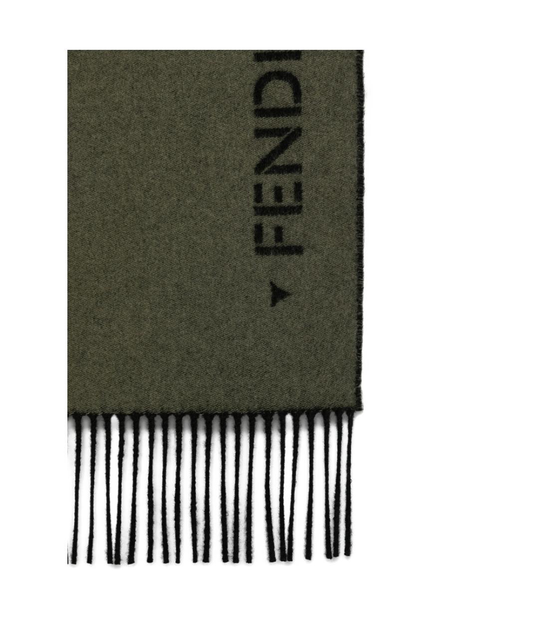 FENDI Хаки шарф, фото 2