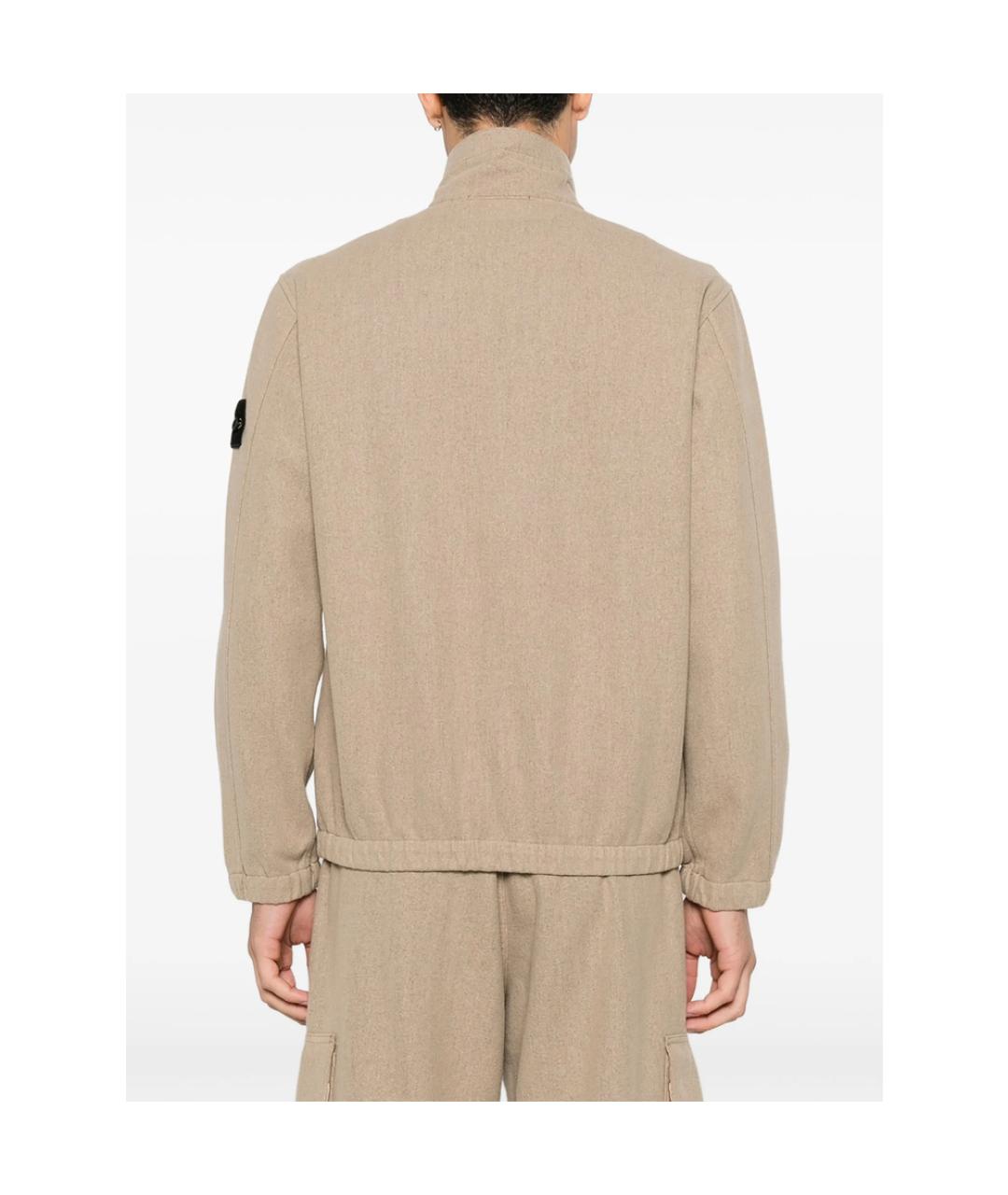 STONE ISLAND Бежевая шерстяная куртка, фото 5