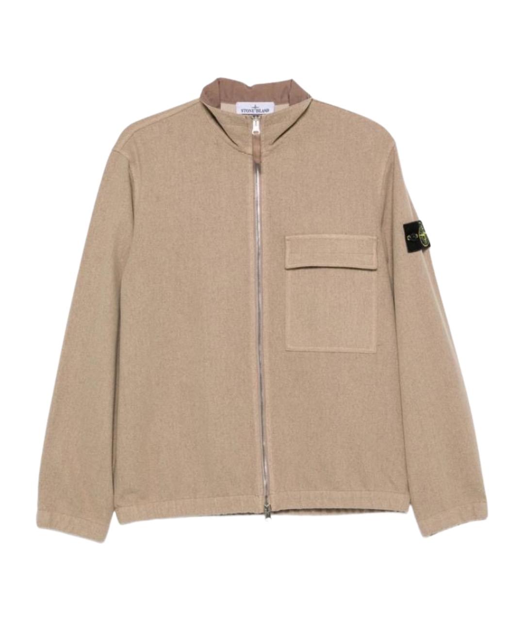 STONE ISLAND Бежевая шерстяная куртка, фото 1