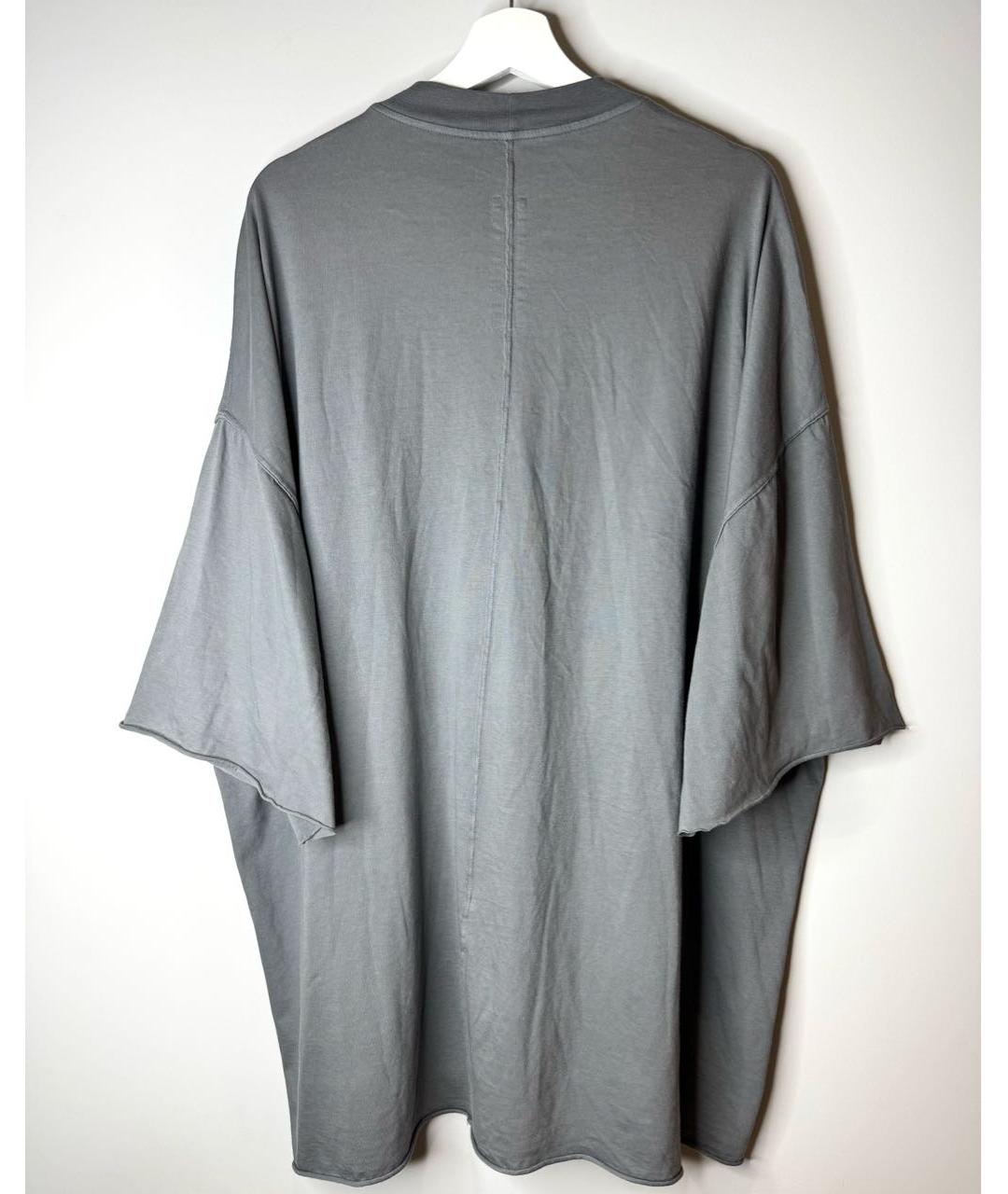 RICK OWENS DRKSHDW Серая хлопковая футболка, фото 2