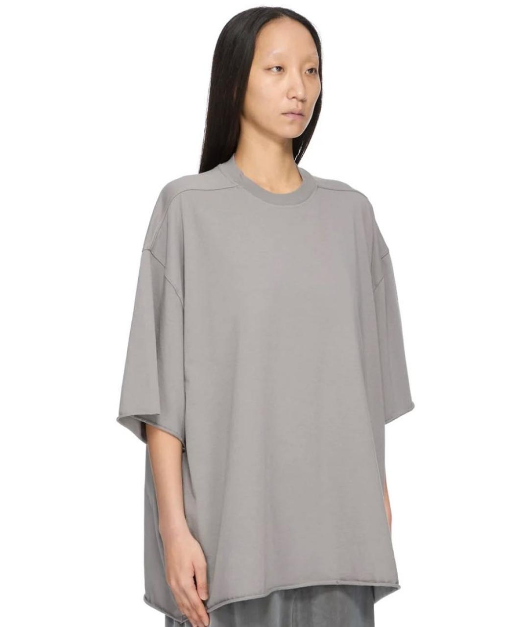 RICK OWENS DRKSHDW Серая хлопковая футболка, фото 5
