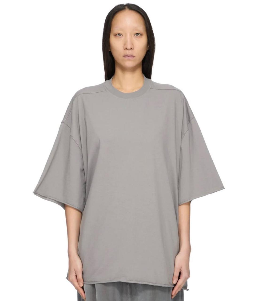 RICK OWENS DRKSHDW Серая хлопковая футболка, фото 4