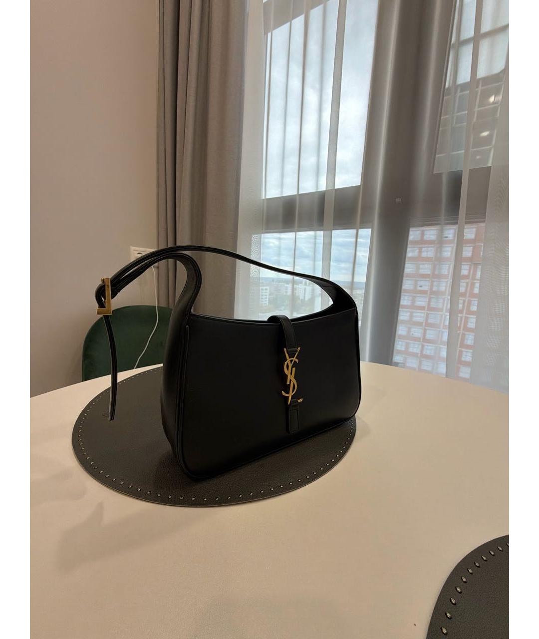 SAINT LAURENT Черная кожаная сумка тоут, фото 2