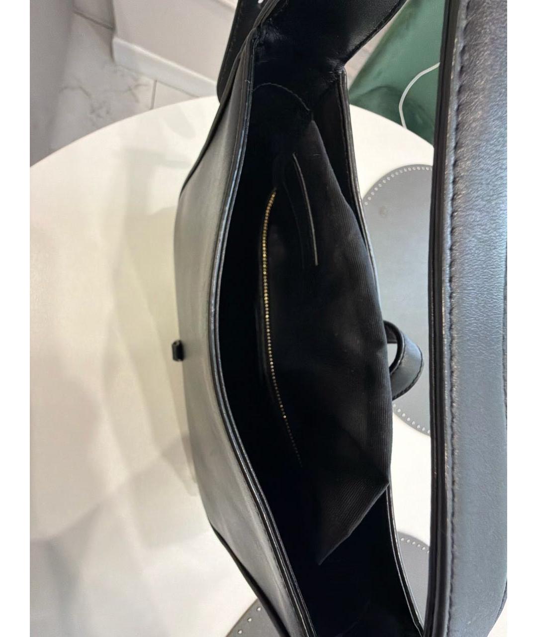 SAINT LAURENT Черная кожаная сумка тоут, фото 4