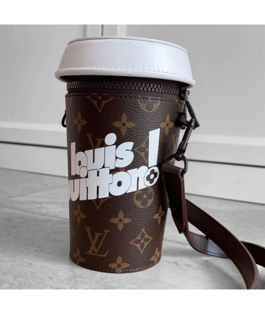 LOUIS VUITTON Коричневая кожаная сумка через плечо, фото 5