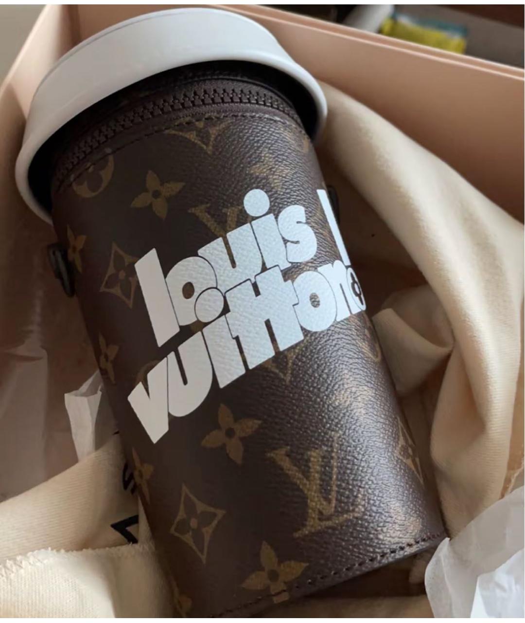 LOUIS VUITTON Коричневая кожаная сумка через плечо, фото 4