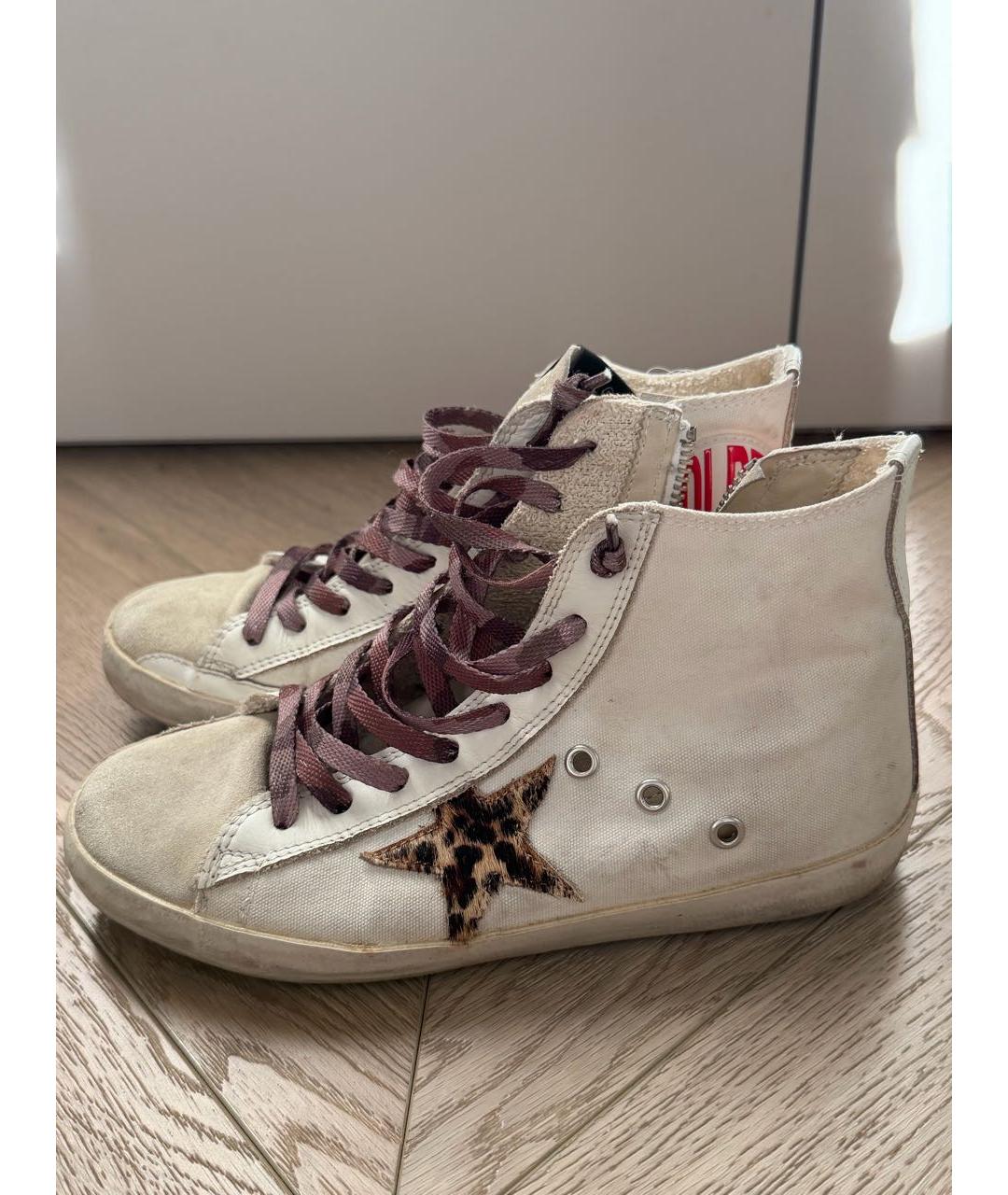 GOLDEN GOOSE Бежевые текстильные кеды, фото 8
