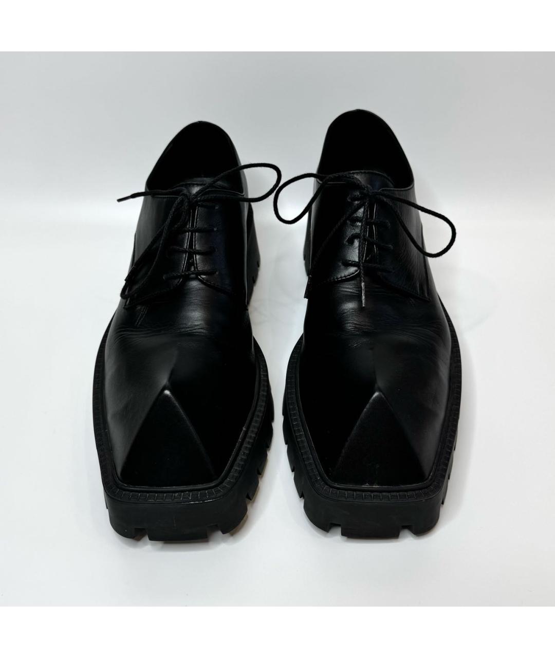 BALENCIAGA Черные кожаные туфли, фото 2