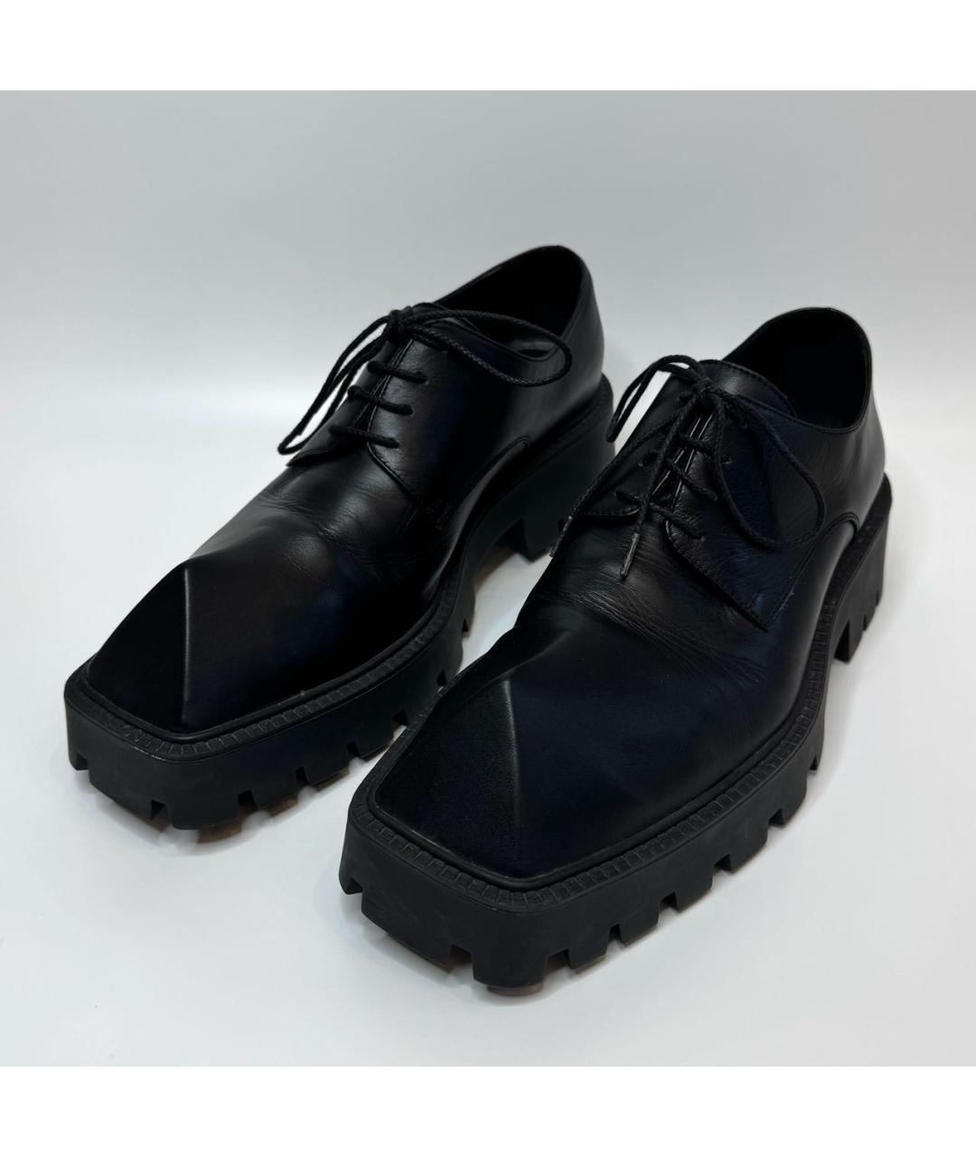 BALENCIAGA Черные кожаные туфли, фото 3