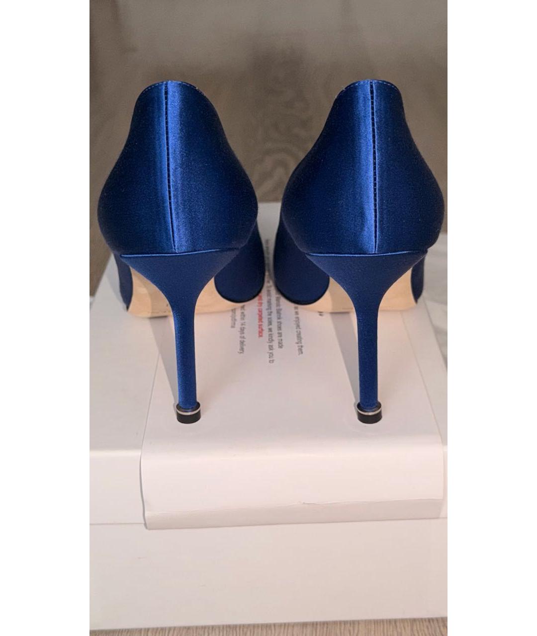 MANOLO BLAHNIK Синие текстильные туфли, фото 5