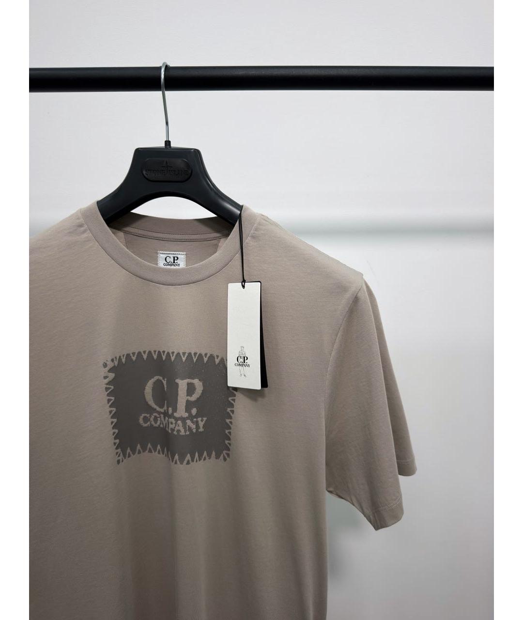 CP COMPANY Бежевая хлопковая футболка, фото 2