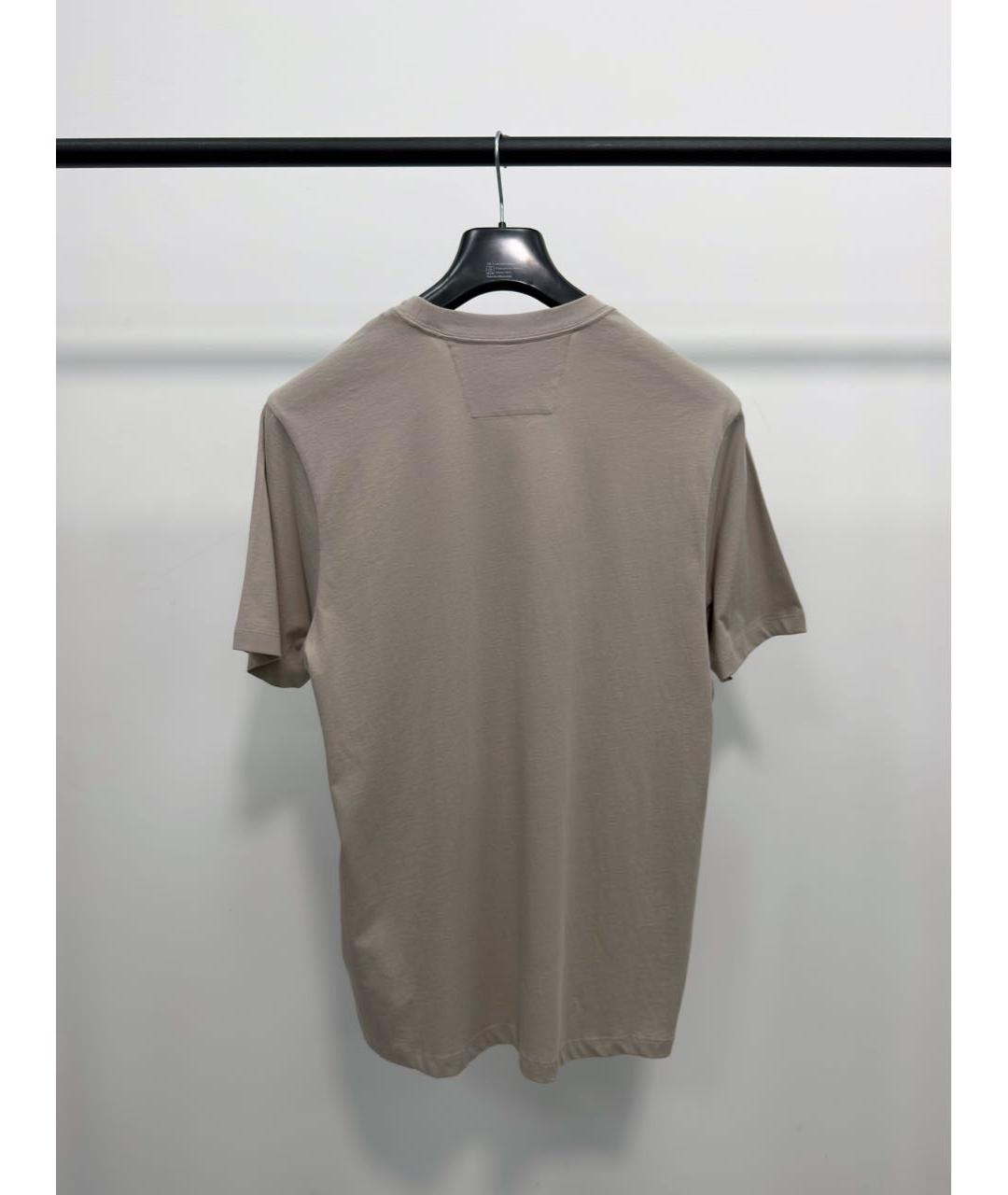 CP COMPANY Бежевая хлопковая футболка, фото 4
