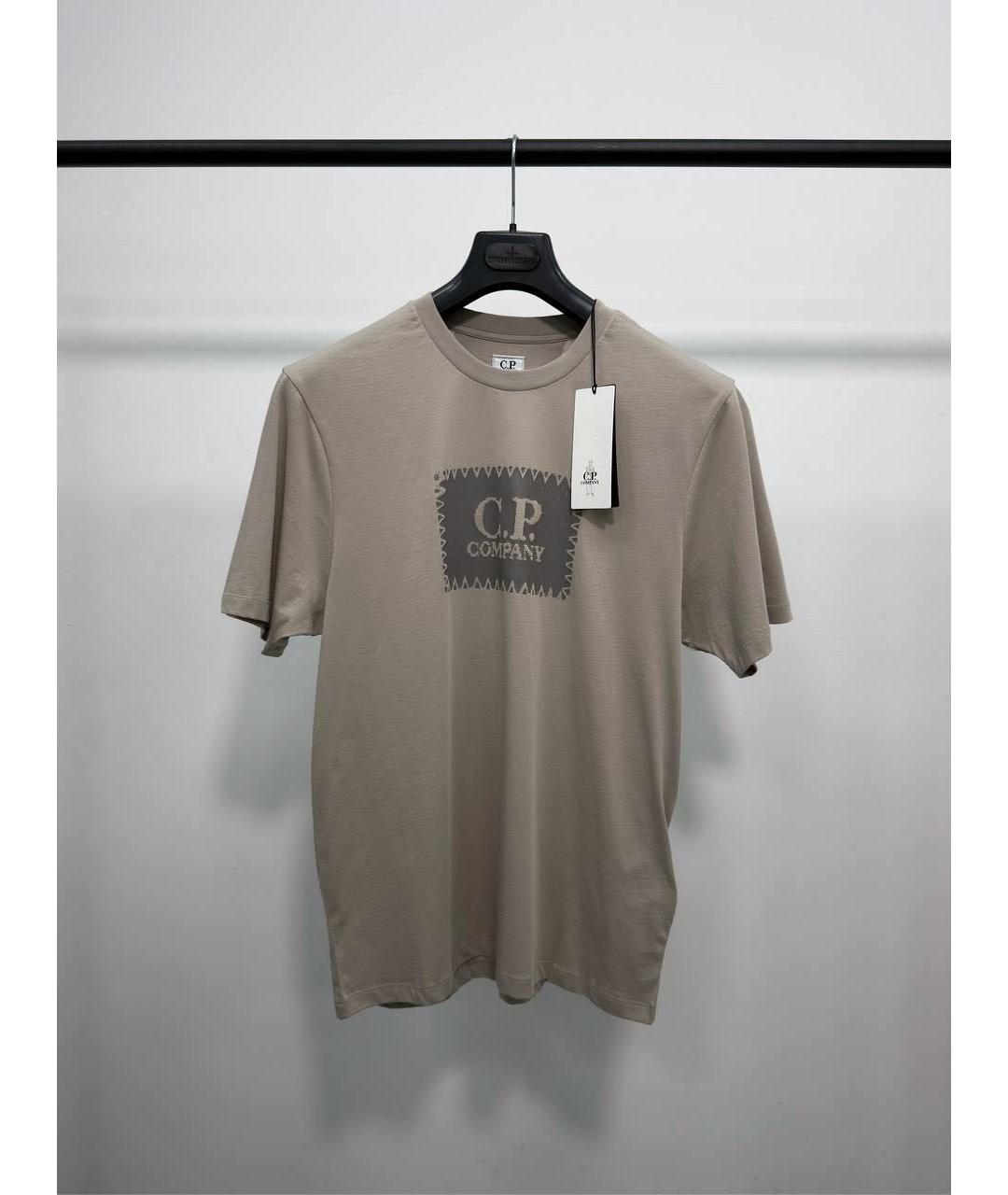CP COMPANY Бежевая хлопковая футболка, фото 5