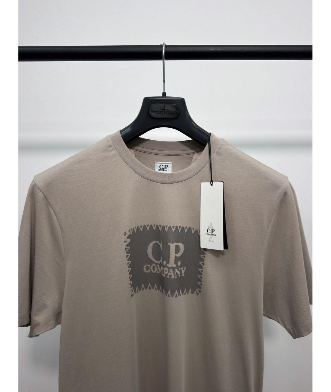 CP COMPANY Бежевая хлопковая футболка, фото 3
