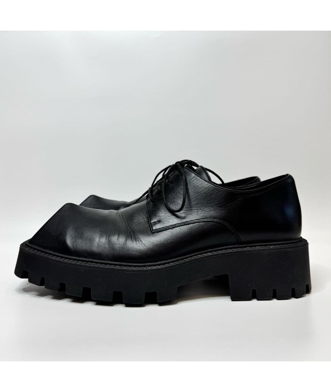 BALENCIAGA Черные кожаные брогги и оксфорды, фото 4