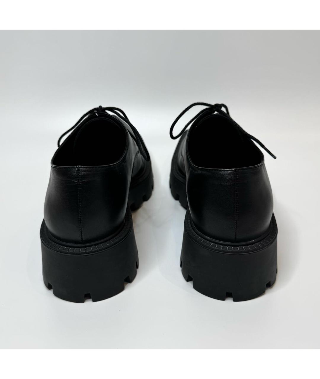 BALENCIAGA Черные кожаные брогги и оксфорды, фото 5