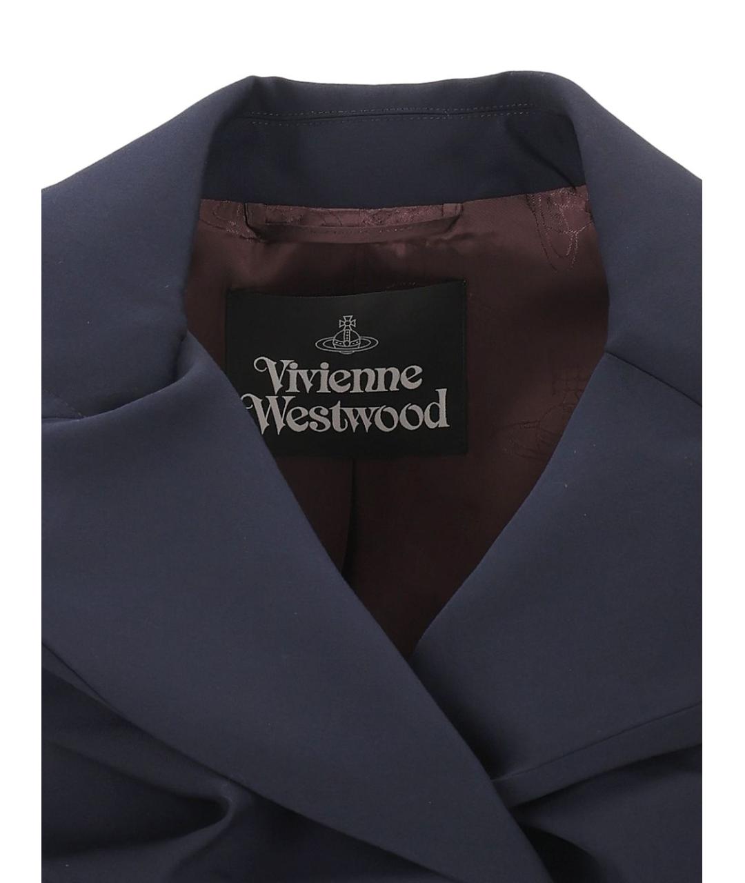 VIVIENNE WESTWOOD Темно-синий шерстяной жакет/пиджак, фото 4