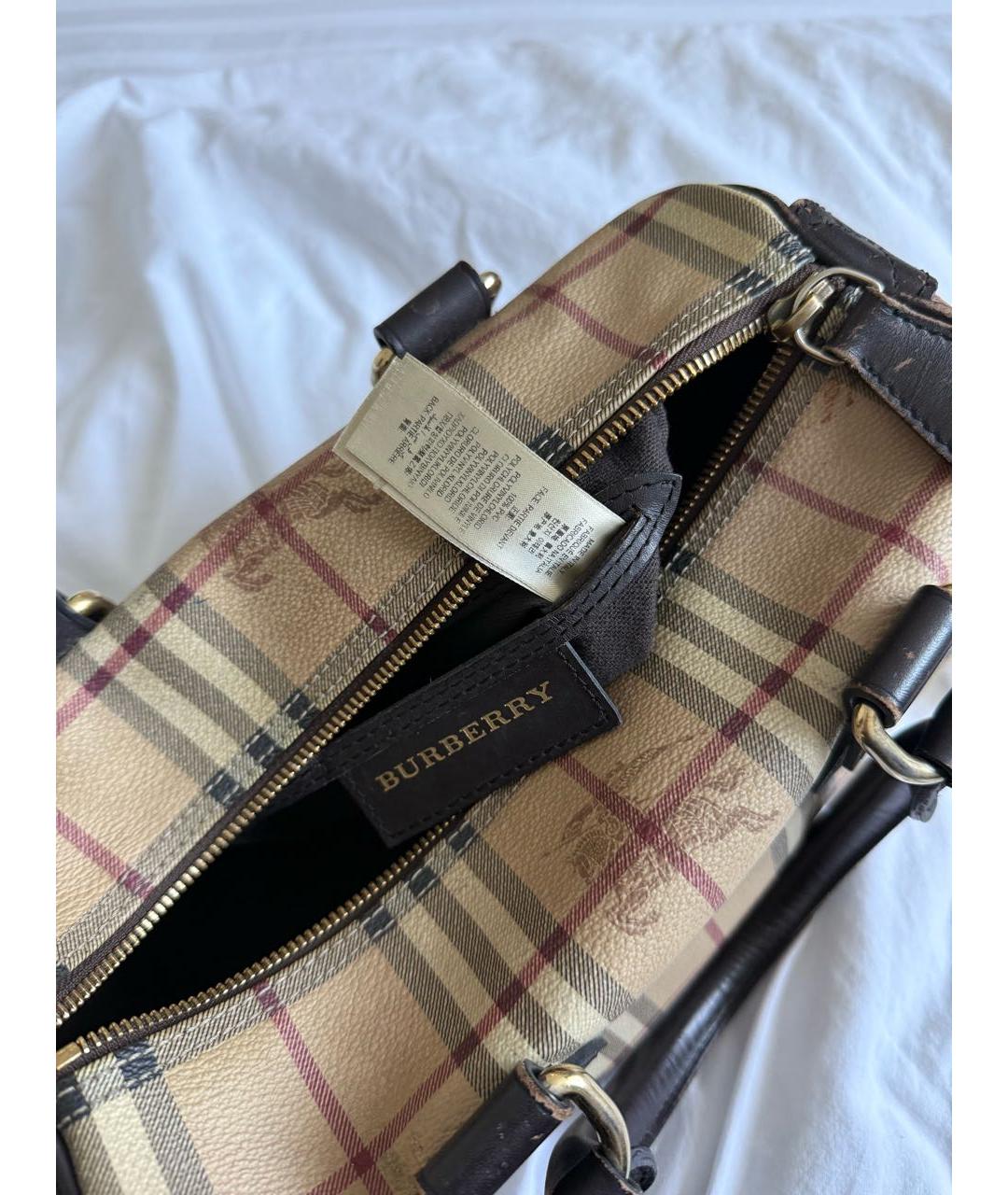 BURBERRY Бежевая кожаная сумка с короткими ручками, фото 8