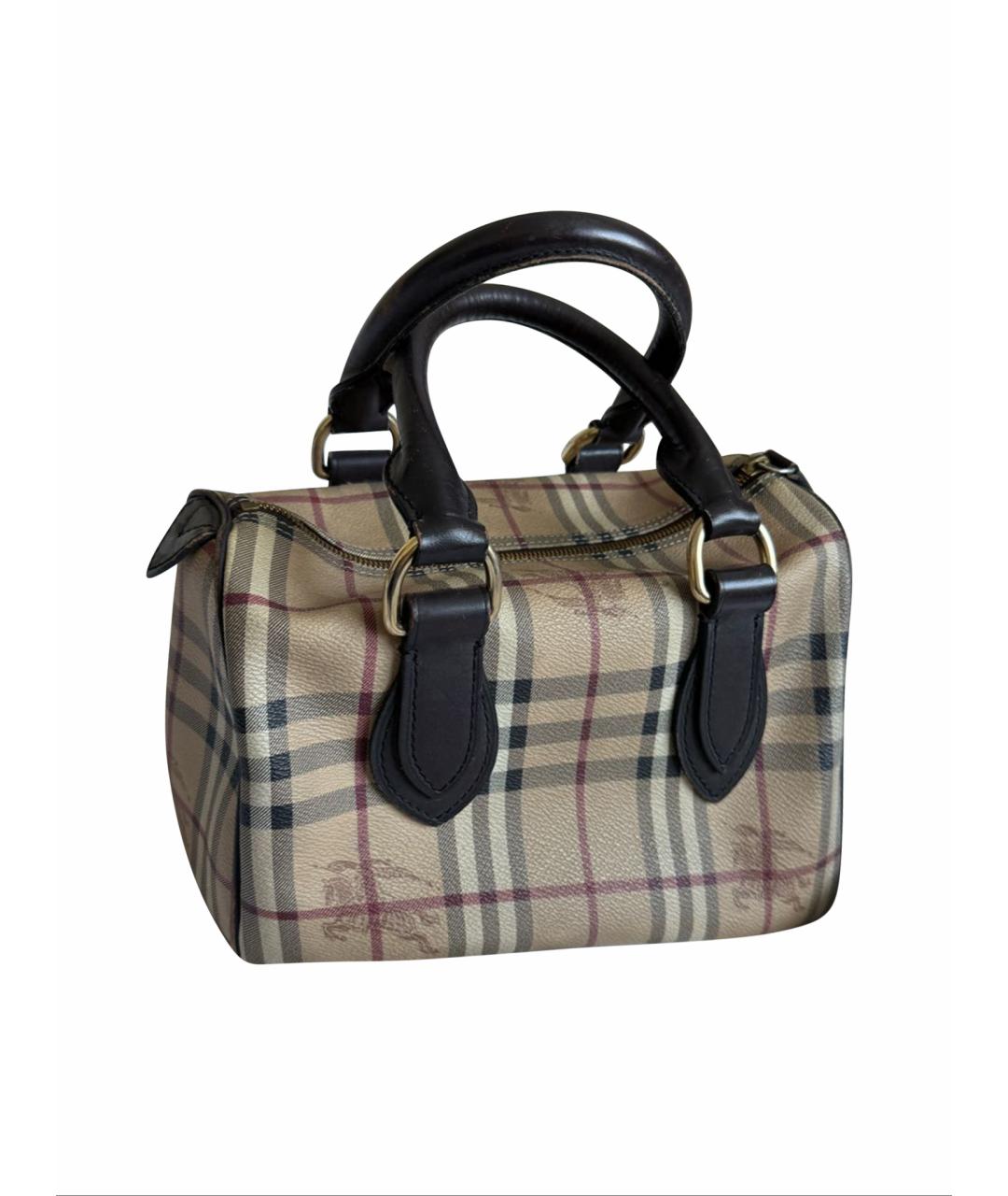BURBERRY Бежевая кожаная сумка с короткими ручками, фото 1