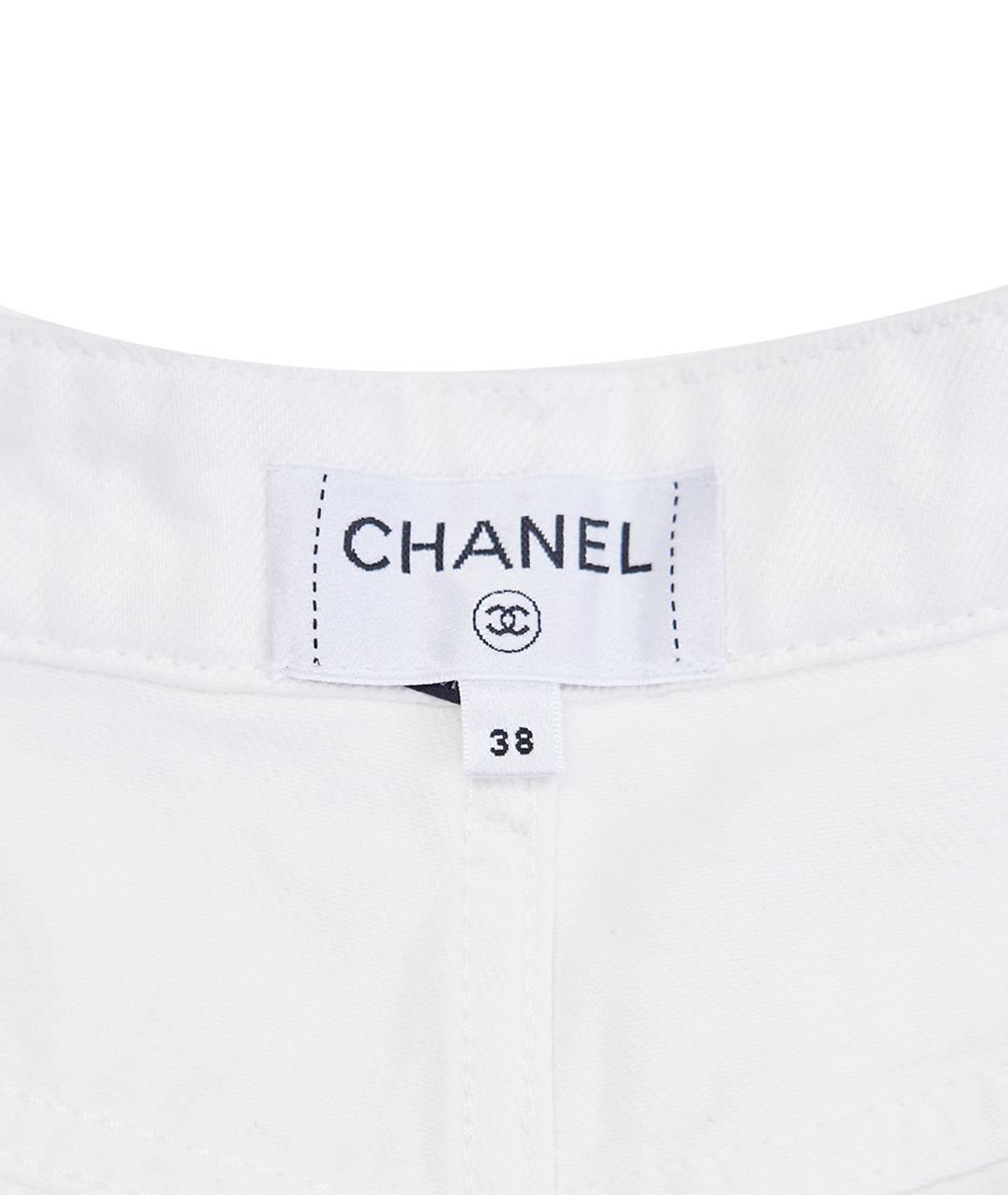 CHANEL Белые хлопковые прямые джинсы, фото 12