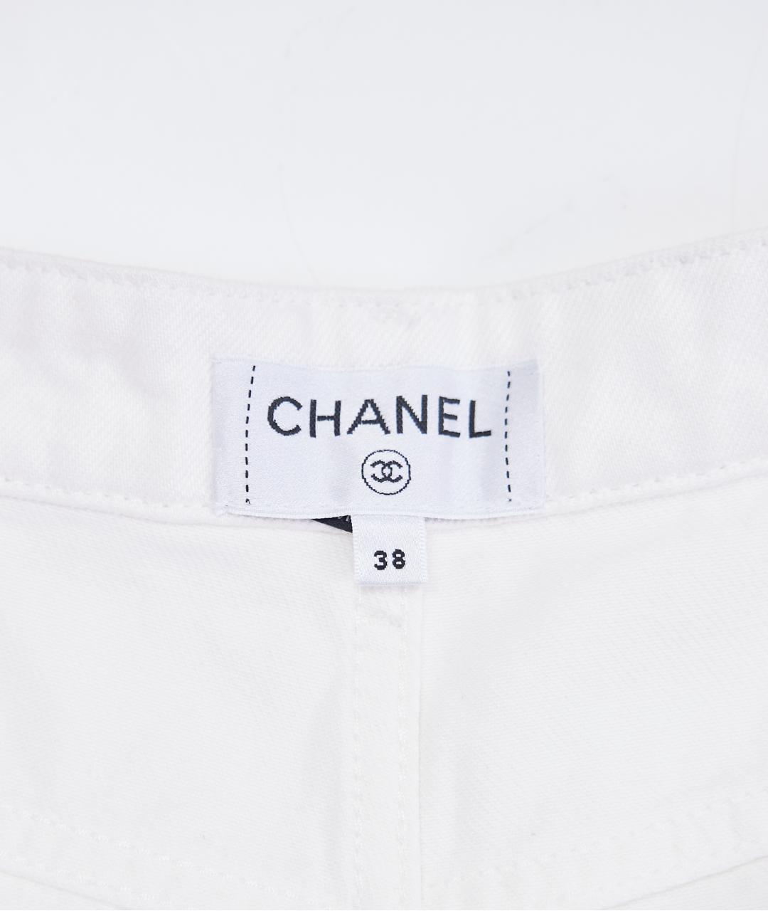CHANEL Белые хлопковые прямые джинсы, фото 2