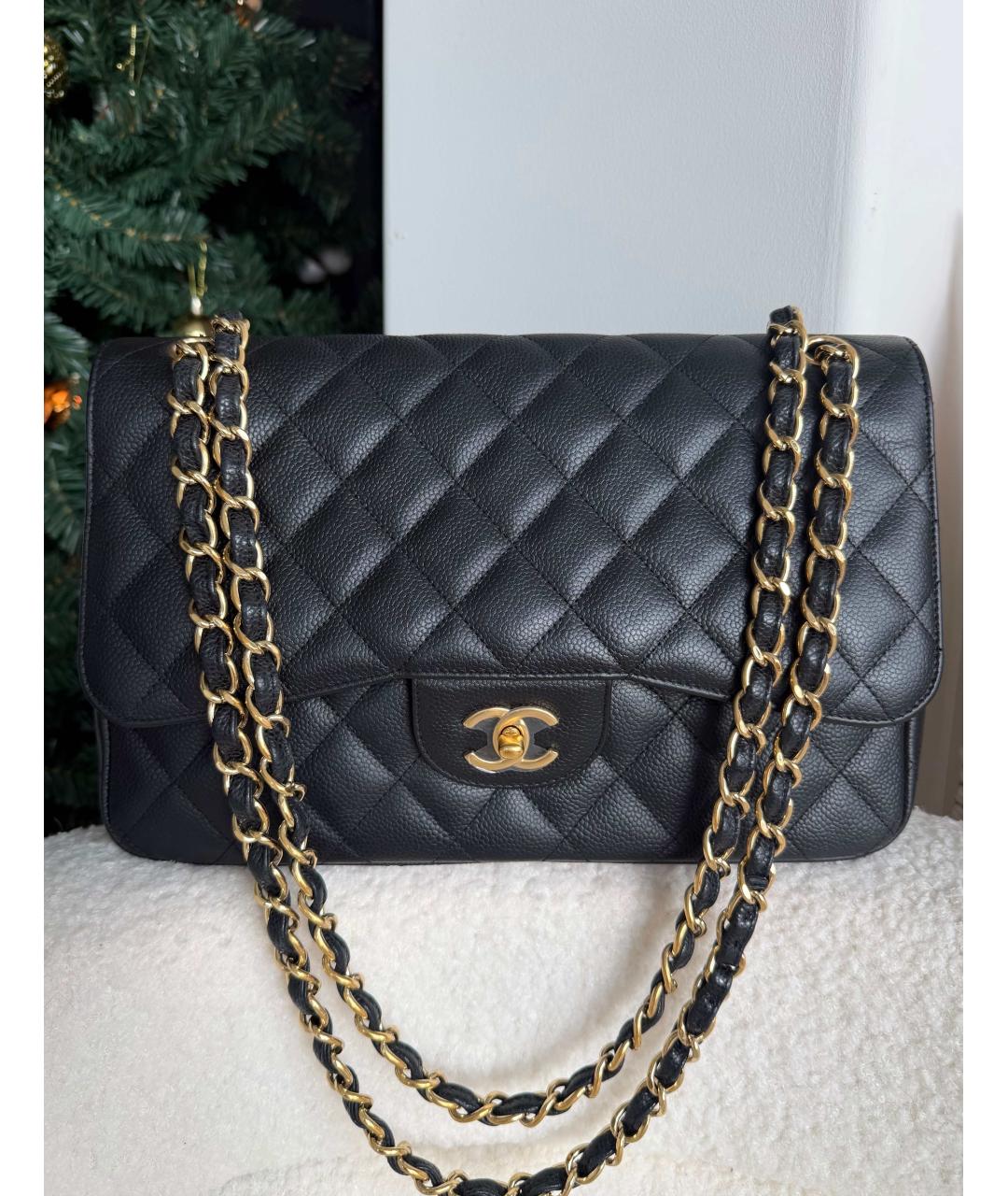 CHANEL Черная кожаная сумка на плечо, фото 10