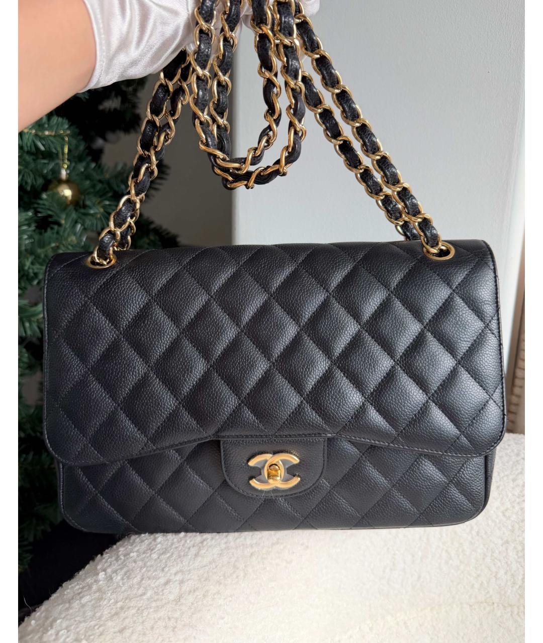 CHANEL Черная кожаная сумка на плечо, фото 3