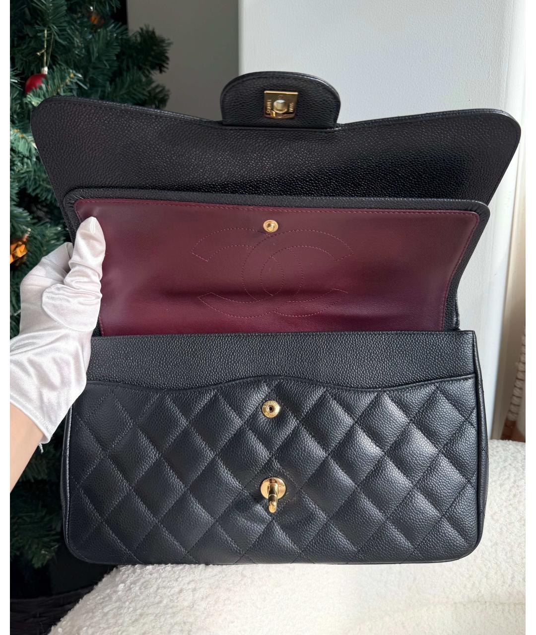 CHANEL Черная кожаная сумка на плечо, фото 8