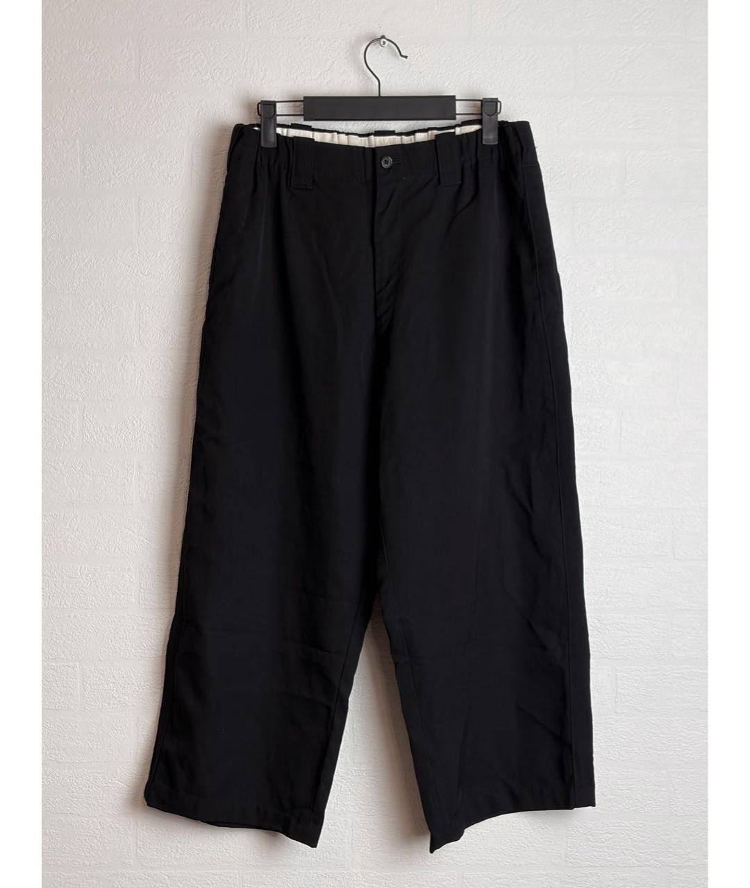 YOHJI YAMAMOTO Черные шерстяные повседневные брюки, фото 9