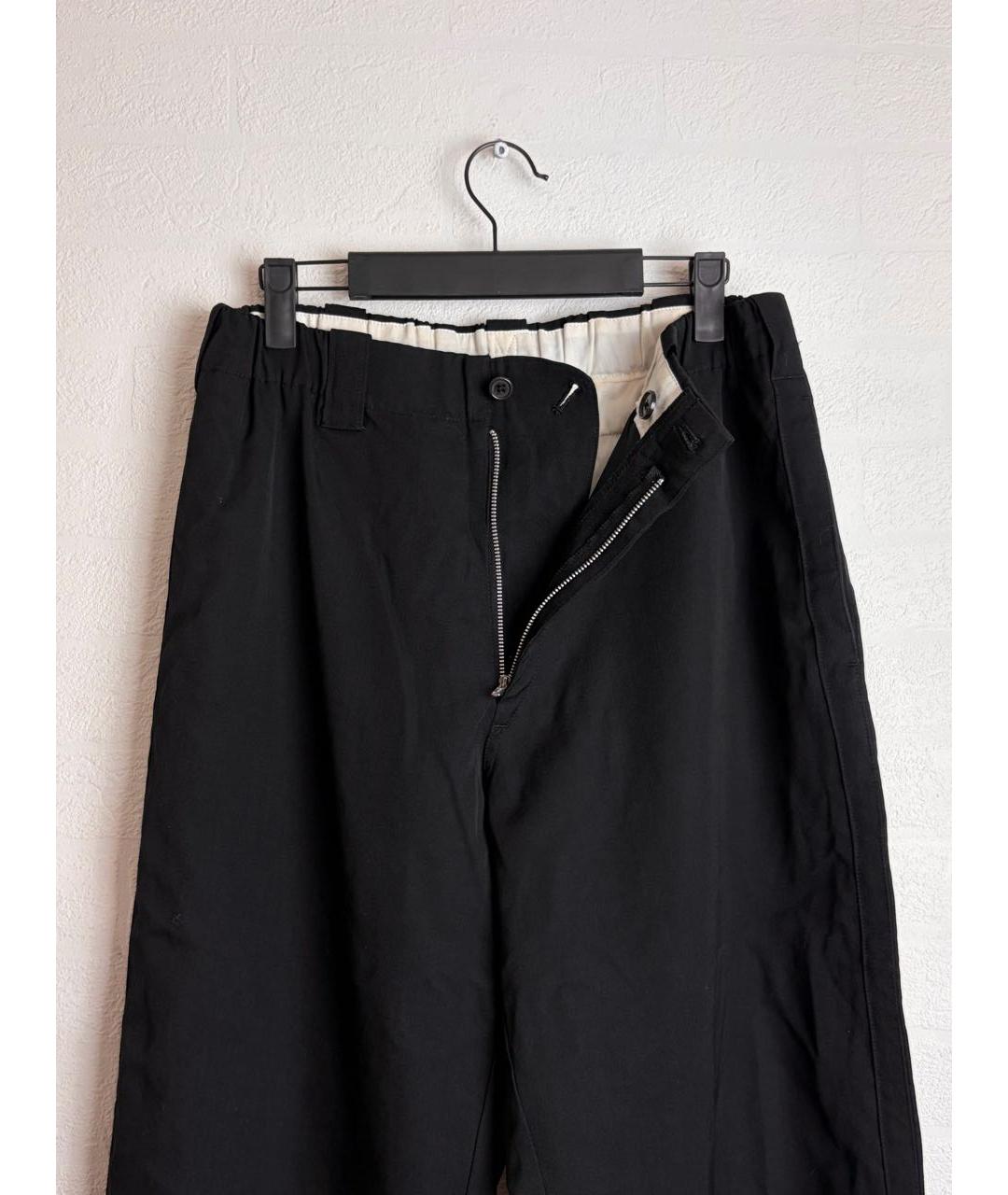 YOHJI YAMAMOTO Черные шерстяные повседневные брюки, фото 2