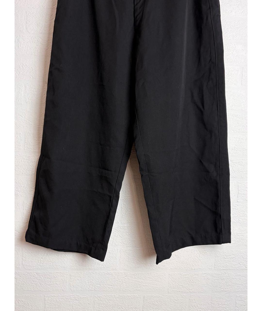 YOHJI YAMAMOTO Черные шерстяные повседневные брюки, фото 3