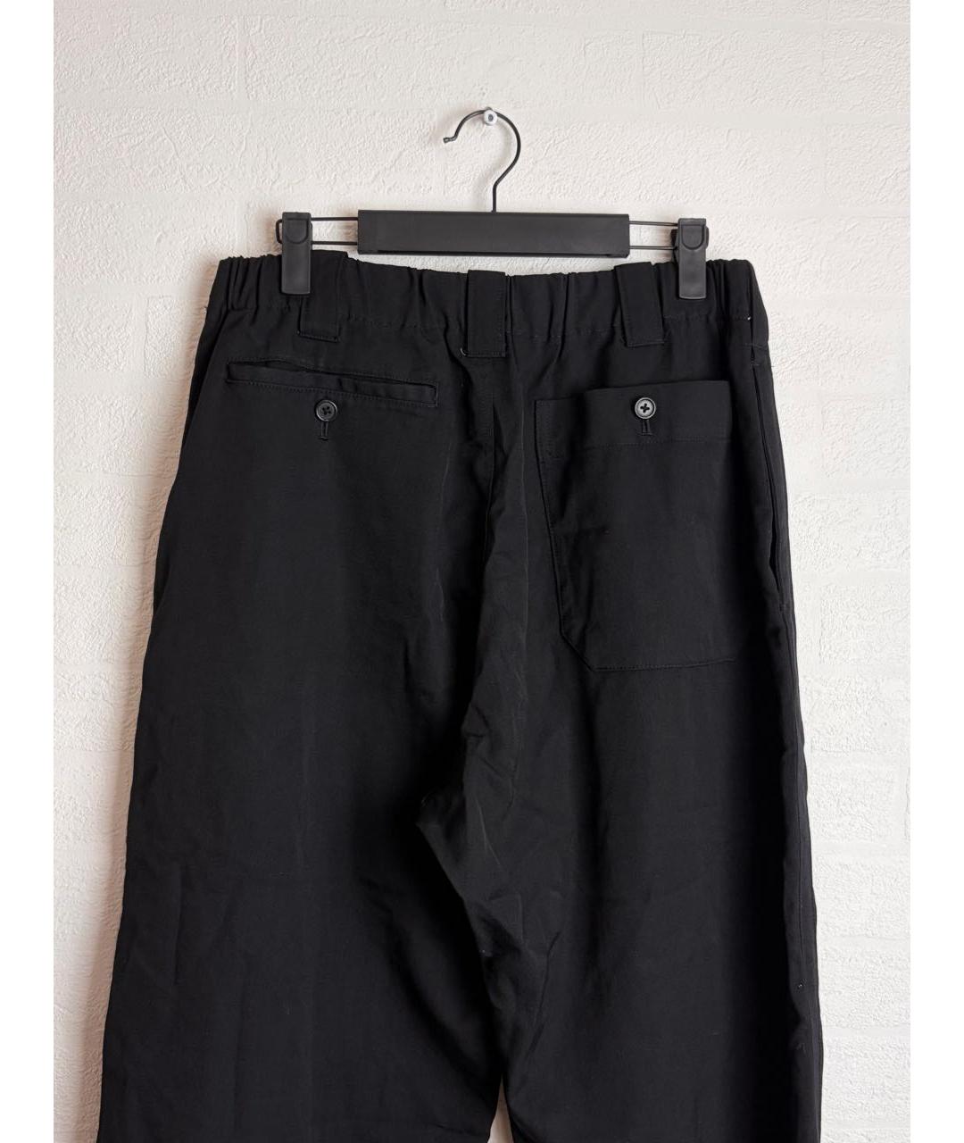 YOHJI YAMAMOTO Черные шерстяные повседневные брюки, фото 5