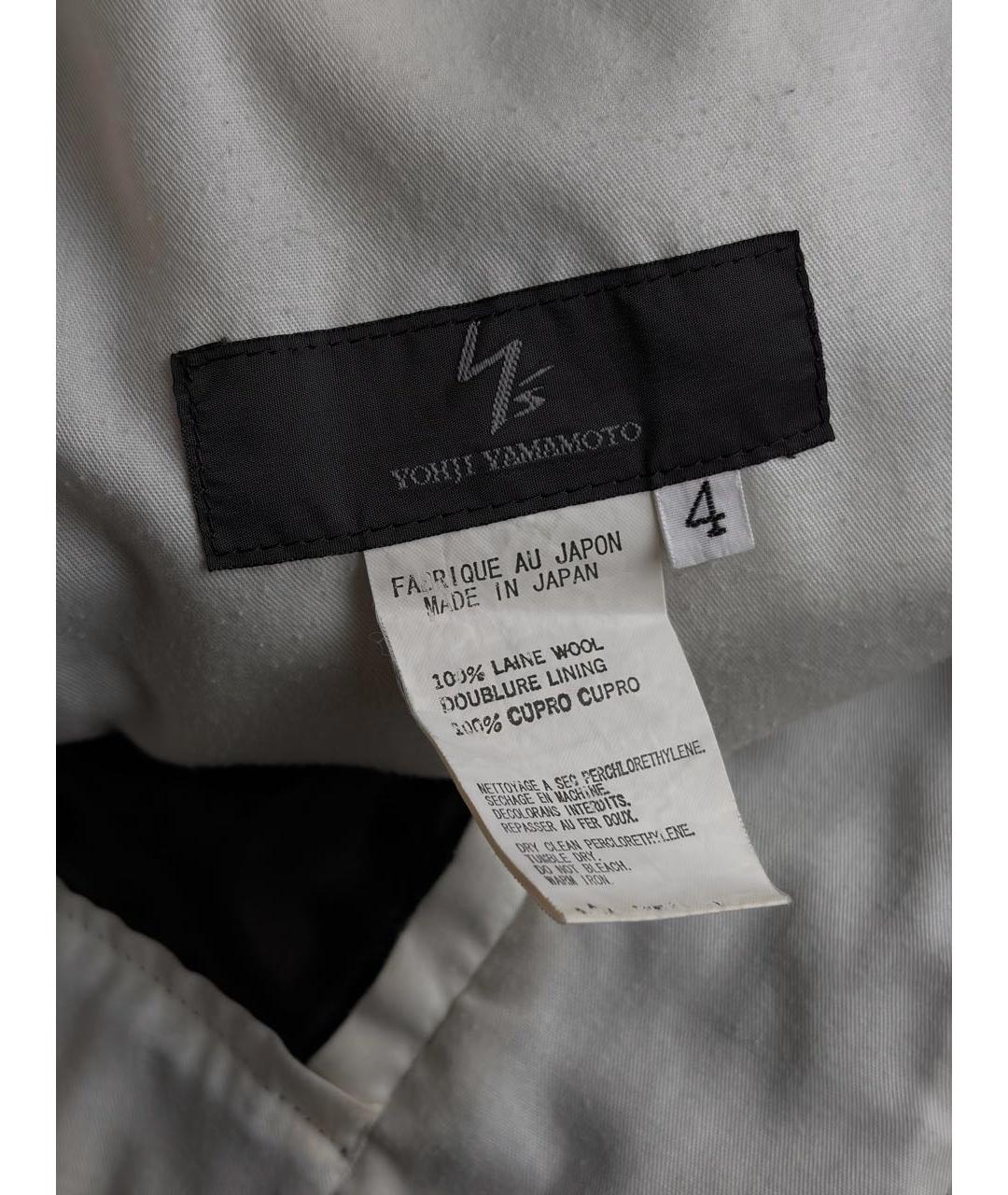 YOHJI YAMAMOTO Черные шерстяные повседневные брюки, фото 7