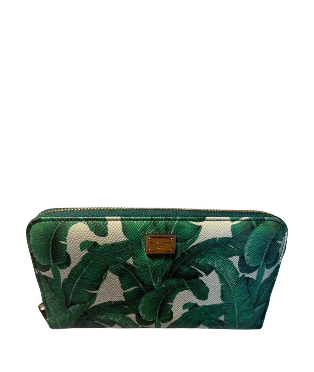 DOLCE&GABBANA Зеленый кожаный кошелек, фото 1