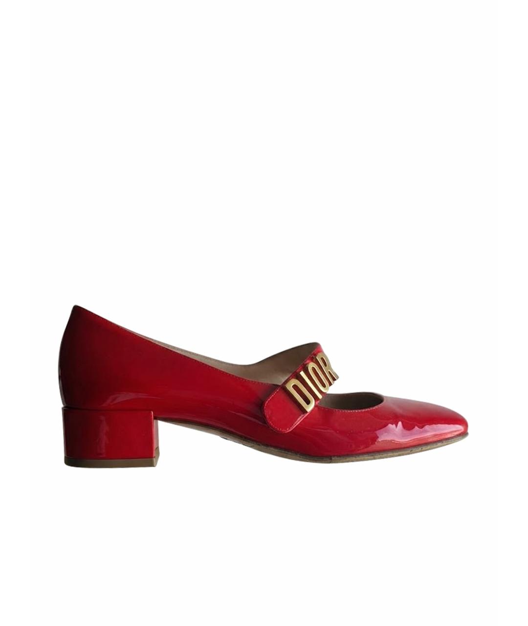 CHRISTIAN DIOR Красные туфли из лакированной кожи, фото 6