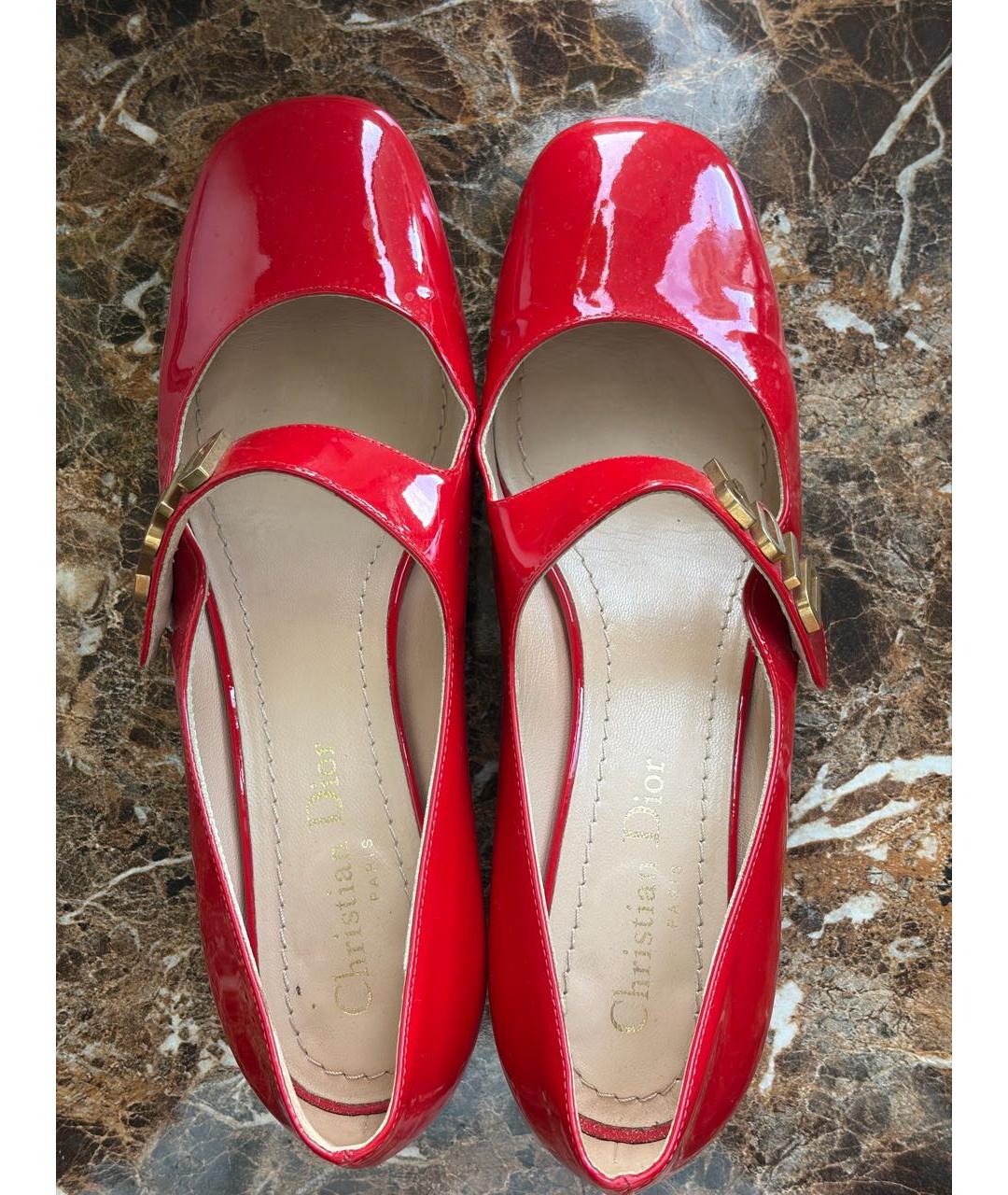 CHRISTIAN DIOR Красные туфли из лакированной кожи, фото 3