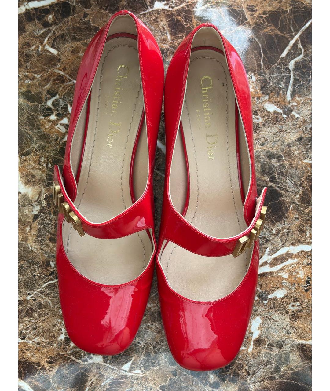 CHRISTIAN DIOR Красные туфли из лакированной кожи, фото 2