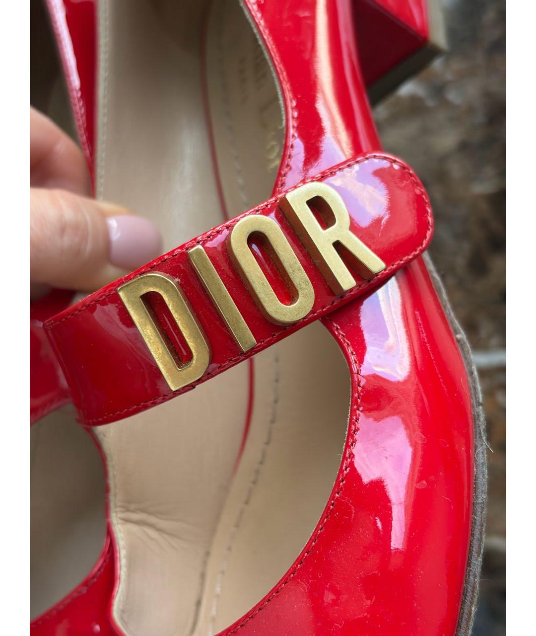 CHRISTIAN DIOR Красные туфли из лакированной кожи, фото 4