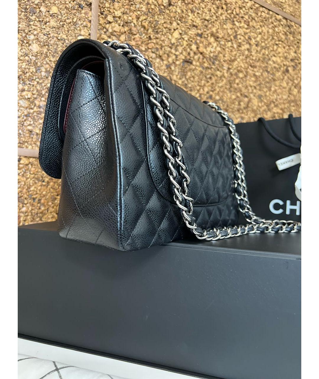CHANEL PRE-OWNED Черная кожаная сумка через плечо, фото 6