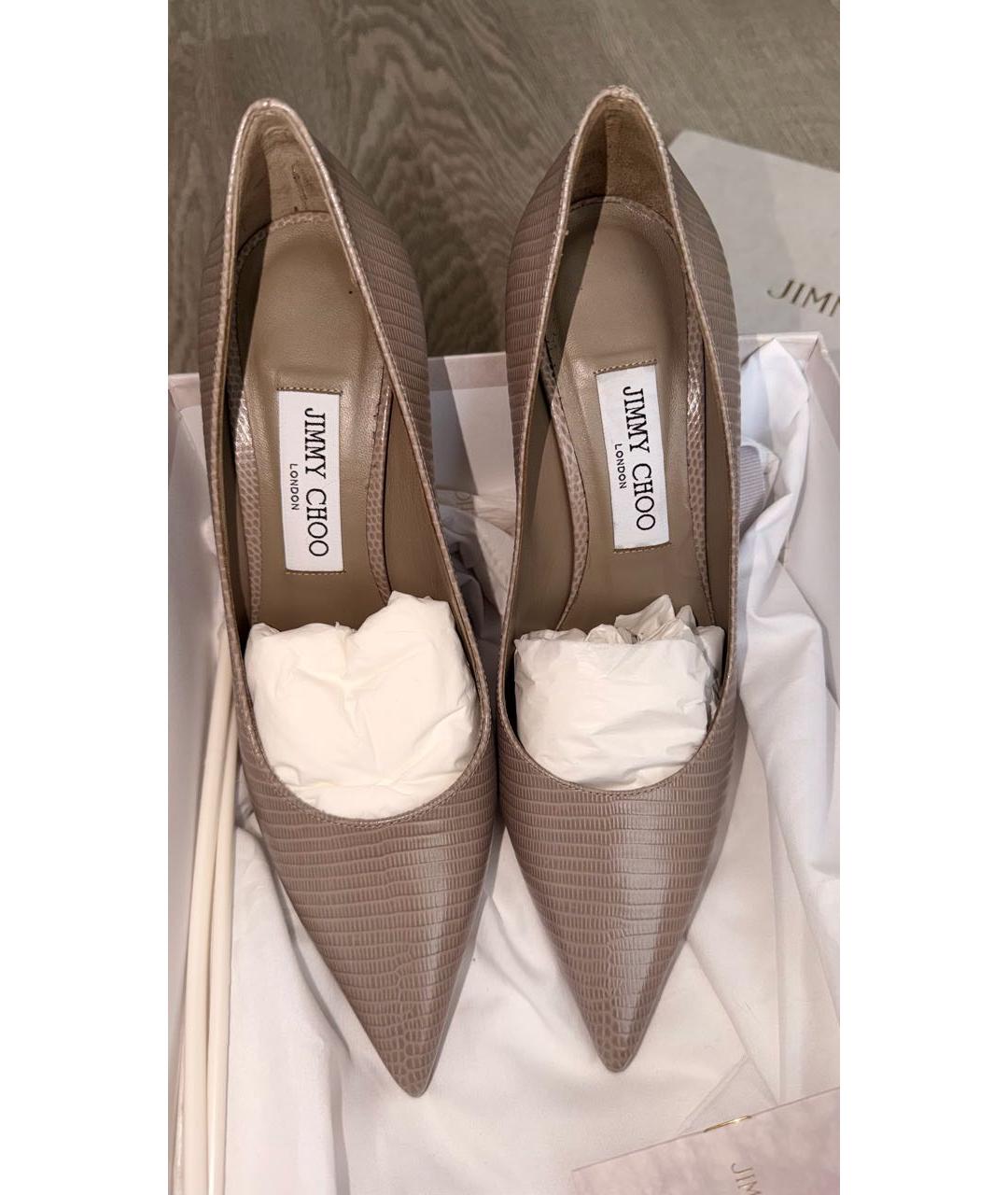 JIMMY CHOO Серые кожаные туфли, фото 7