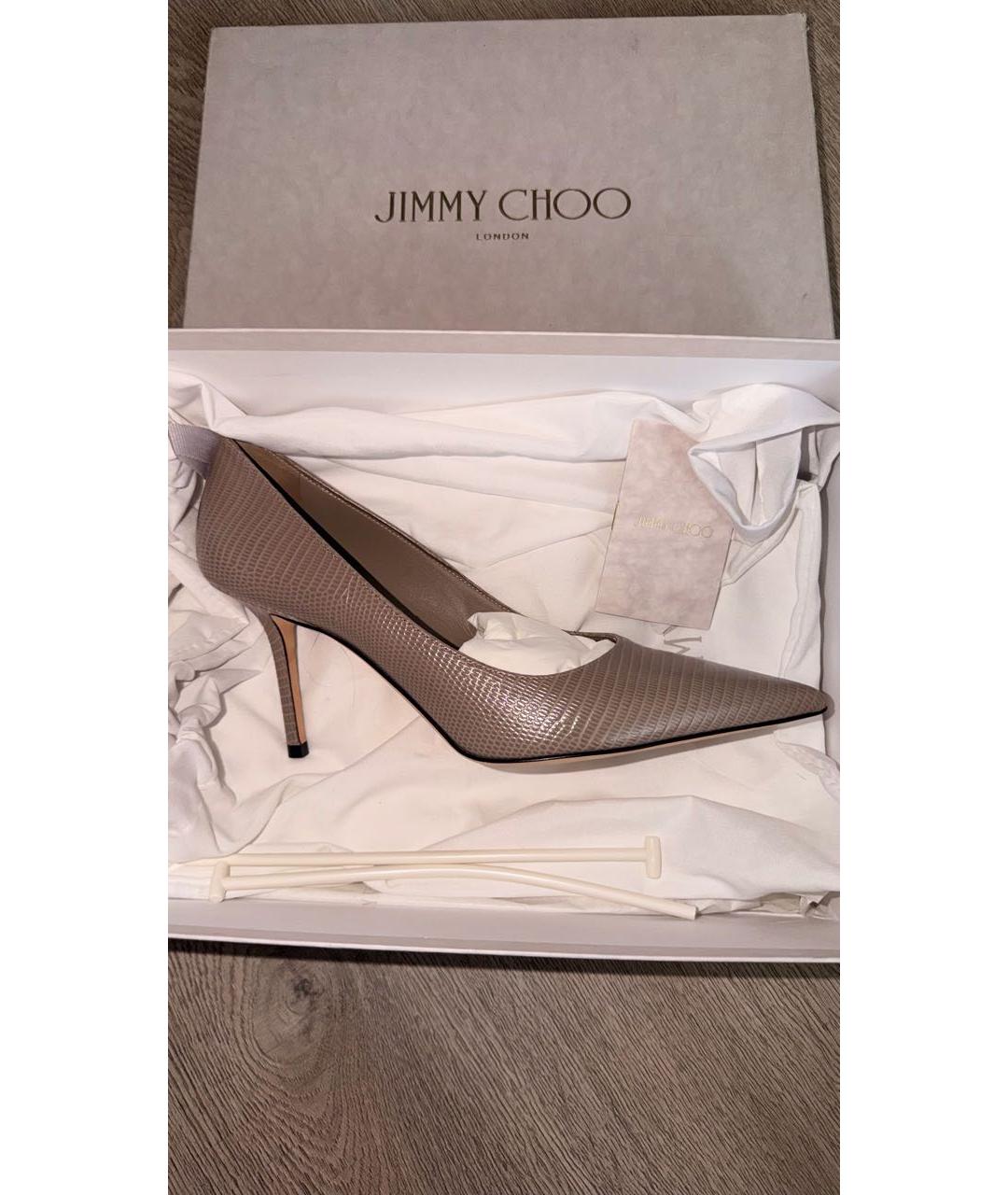 JIMMY CHOO Серые кожаные туфли, фото 8