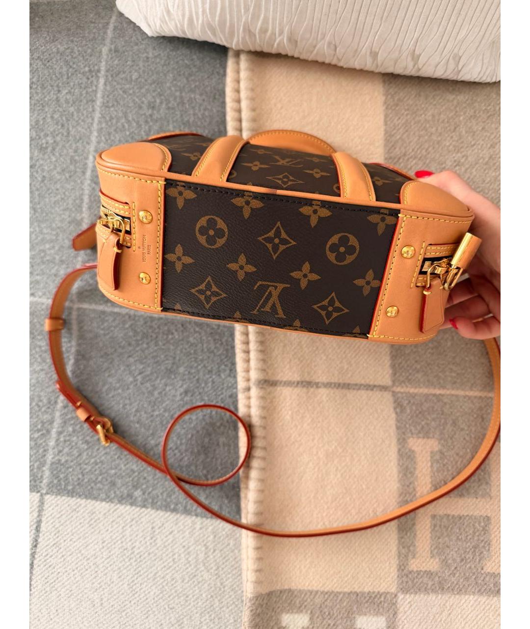 LOUIS VUITTON Коричневая сумка с короткими ручками из канвы, фото 7