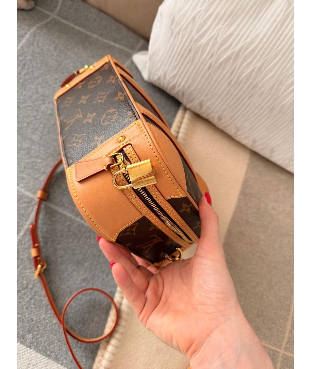 LOUIS VUITTON Коричневая сумка с короткими ручками из канвы, фото 6