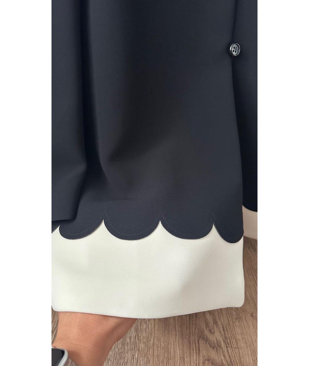 RED VALENTINO Черное полиэстеровое пальто, фото 5
