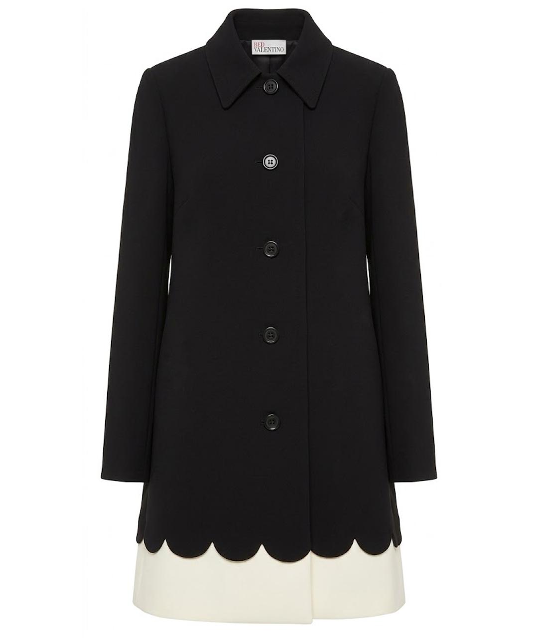 RED VALENTINO Черное полиэстеровое пальто, фото 1