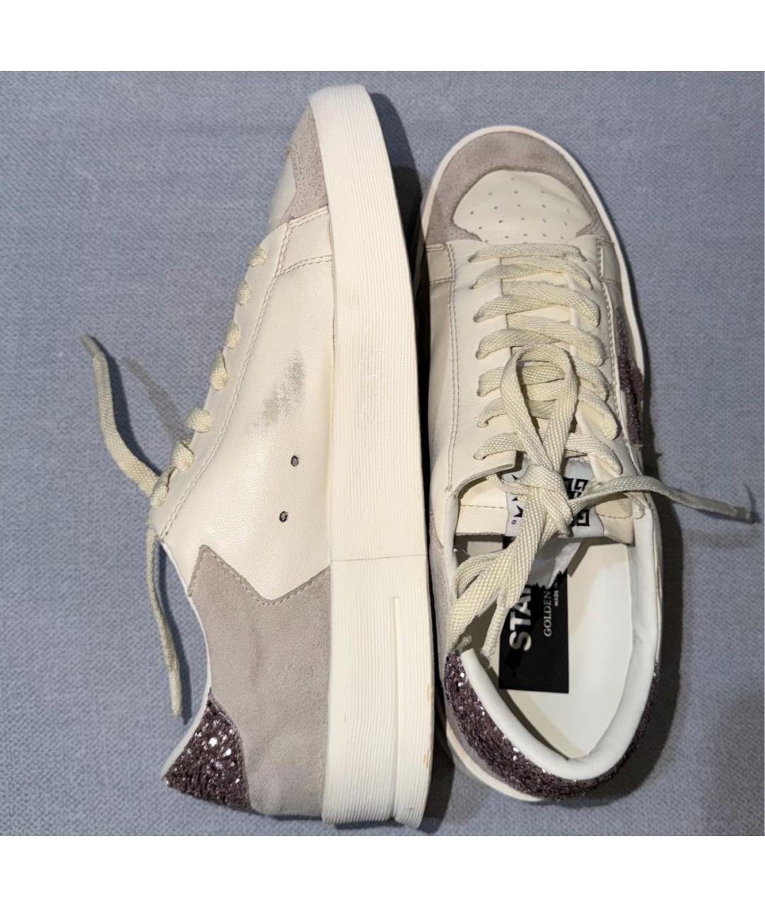 GOLDEN GOOSE Белые кожаные кеды, фото 2