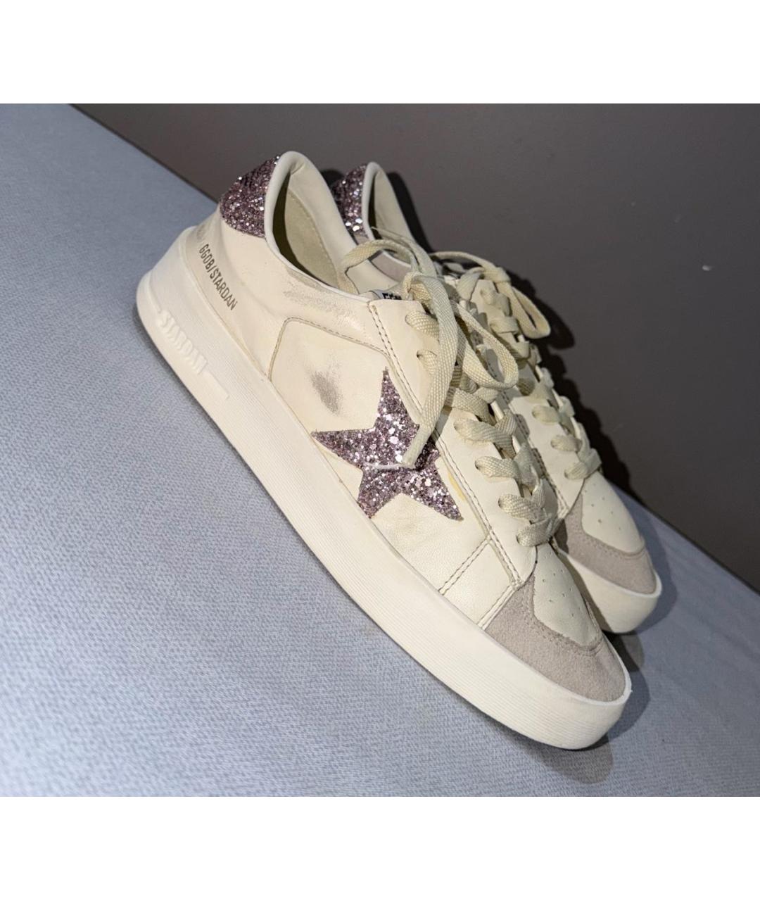GOLDEN GOOSE Белые кожаные кеды, фото 3
