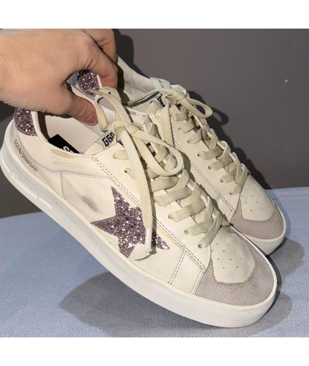 GOLDEN GOOSE Белые кожаные кеды, фото 5