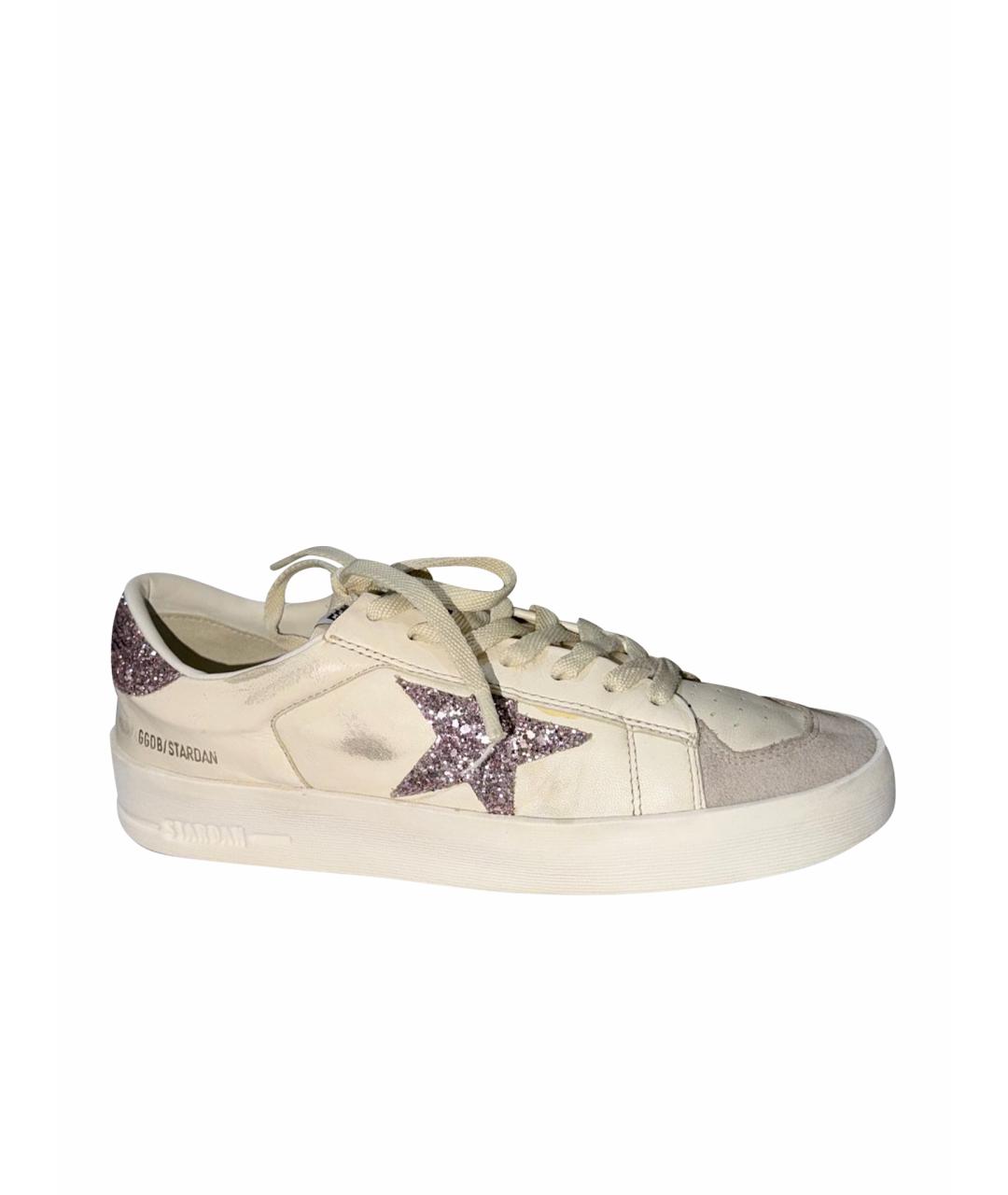 GOLDEN GOOSE Белые кожаные кеды, фото 1
