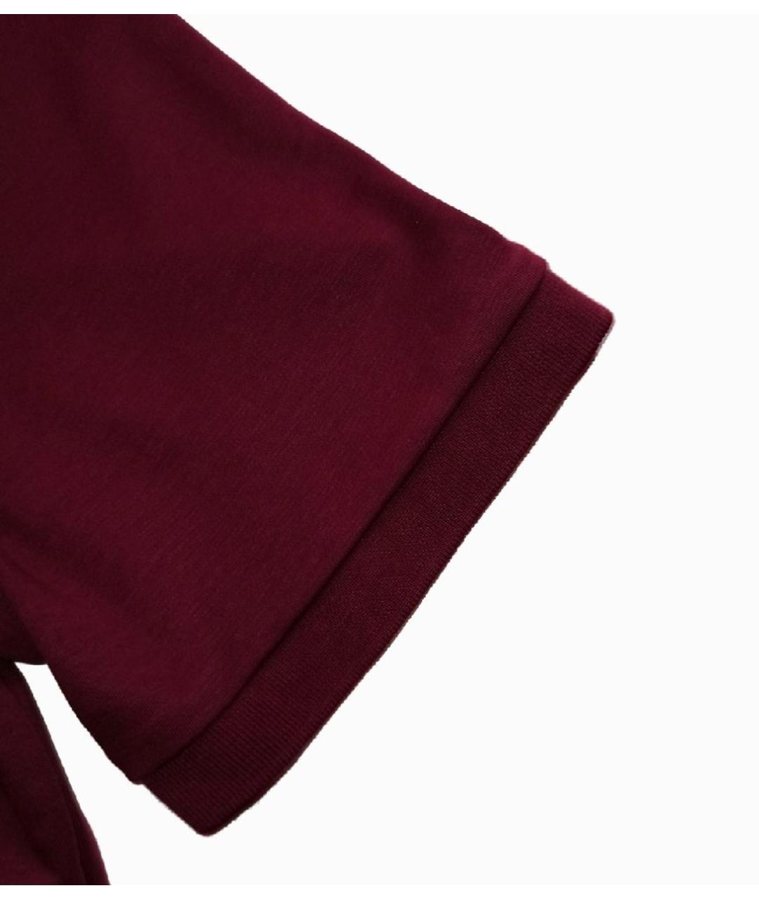 POLO RALPH LAUREN Бордовое хлопковое поло с коротким рукавом, фото 6